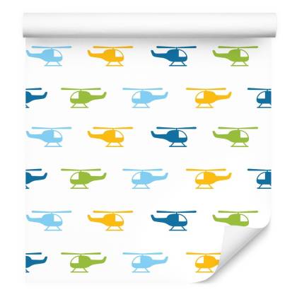 Tapeta Kolorowe Minimalistyczne Helikoptery