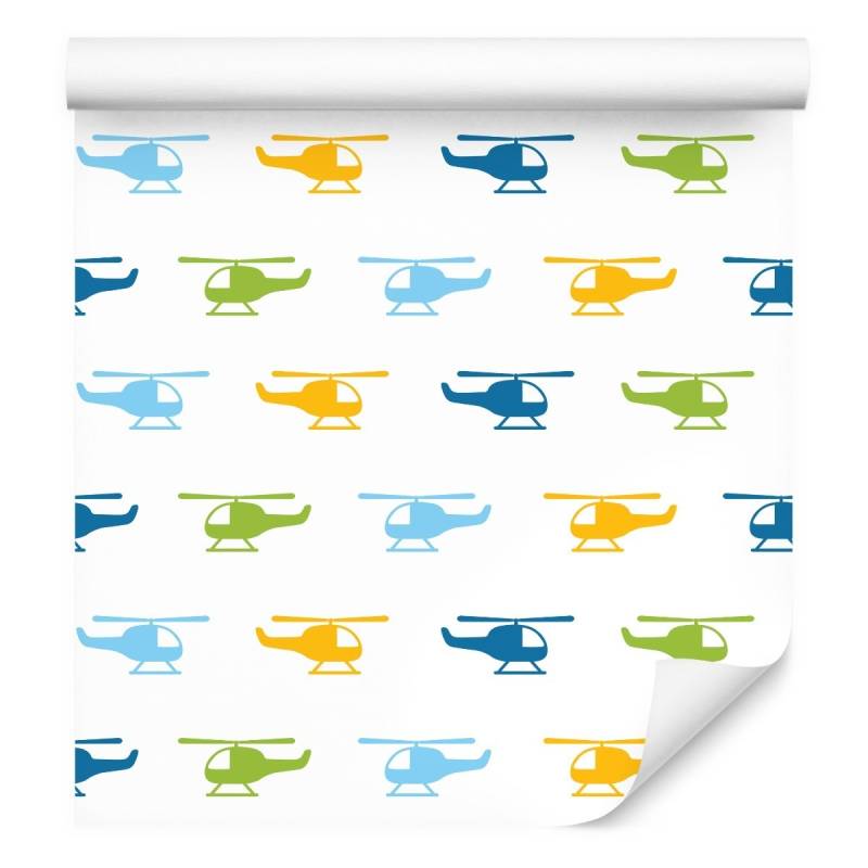 Tapeta Kolorowe Minimalistyczne Helikoptery