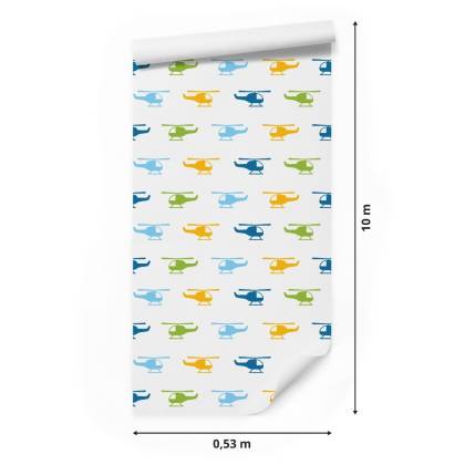 Tapeta Kolorowe Minimalistyczne Helikoptery