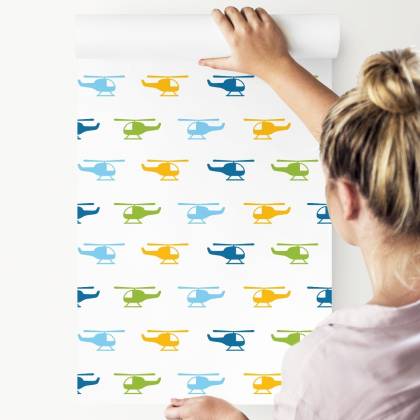 Tapeta Kolorowe Minimalistyczne Helikoptery