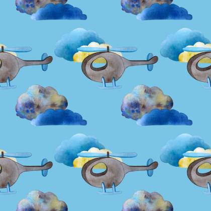 Tapeta Kolorowe Helikoptery Malowane Akwarelą