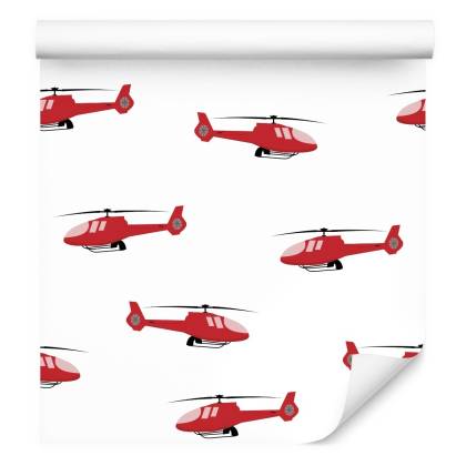 Tapeta Czerwone Bajkowe Helikoptery