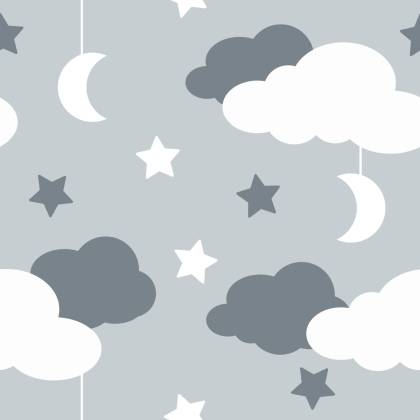 Tapeta Dla Dzieci - Gwiazdy, Chmury I Księżyce