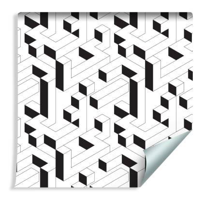 Tapeta Czarno - Biały Wzór Geometryczny
