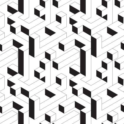 Tapeta Czarno - Biały Wzór Geometryczny