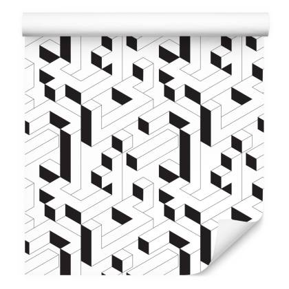 Tapeta Czarno - Biały Wzór Geometryczny