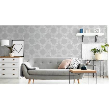 Tapeta Geometryczna Abstrakcja W Odcieniach Szarości