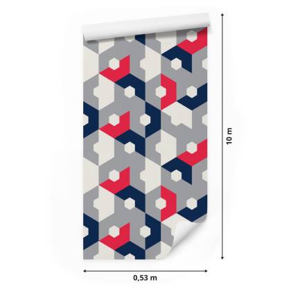 Tapeta Geometryczna - Abstrakcyjne Sześciokąty