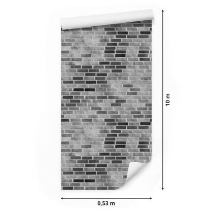 Tapeta Nowoczesna Szara Cegła Efekt 3D Cegiełki