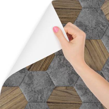 Tapeta Wzór Beton Drewno 3D
