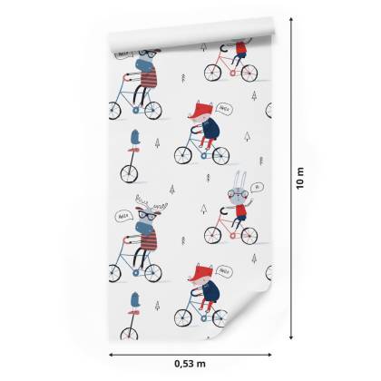 Tapeta Dla Dzieci Lisy Ptaki W Stylu Skandynawskim