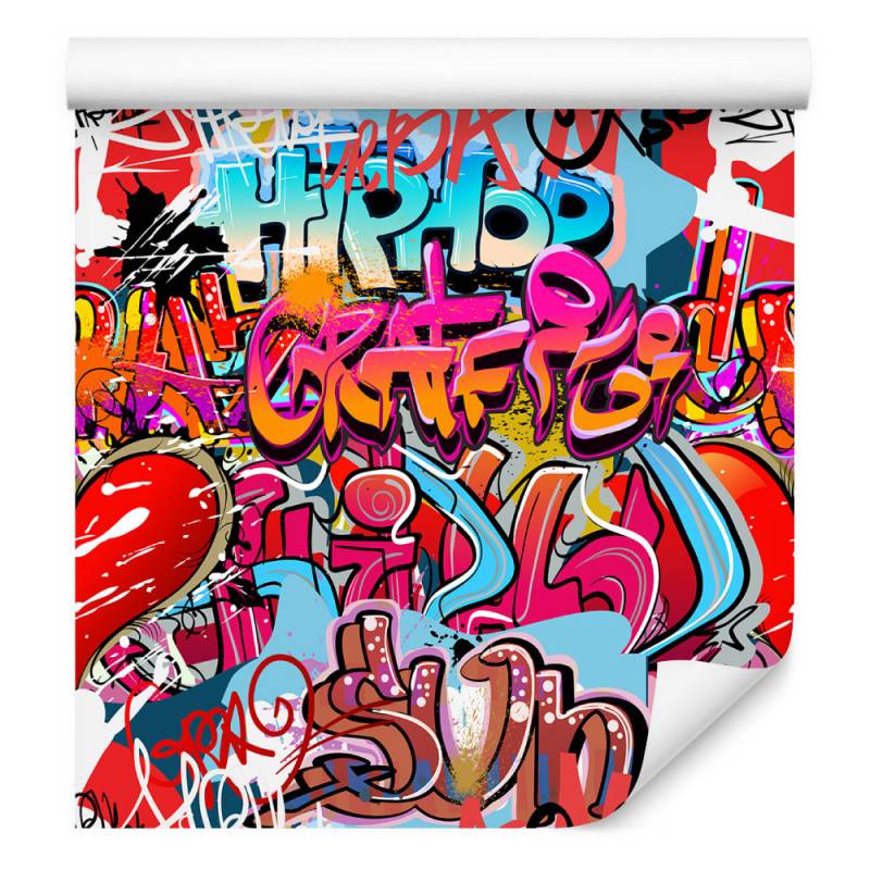 Tapeta Graffiti Z Odcieniami Czerwieni