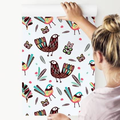 Tapeta Ptaki W Stylu Boho