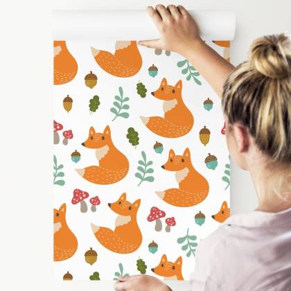 Tapeta Minimalistyczne Lisy Z Liśćmi