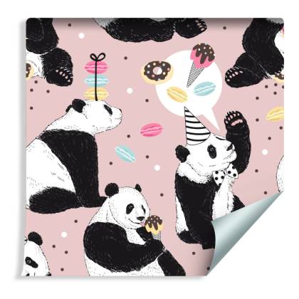 Tapeta Dla Dzieci - Panda I Słodycze