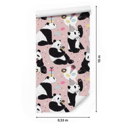 Tapeta Dla Dzieci - Panda I Słodycze