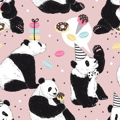 Tapeta Dla Dzieci - Panda I Słodycze