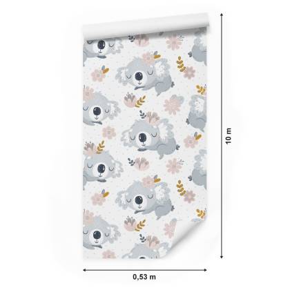 Tapeta Misie Koala Kwiaty