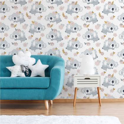 Tapeta Misie Koala Kwiaty