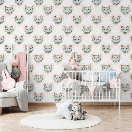 Tapeta Dla Dzieci – Uśmiechnięte Kotki