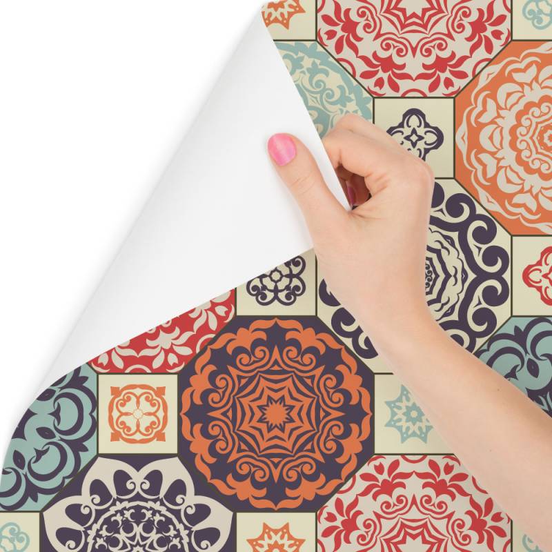 Tapeta Kolorowe Ornamenty W Stylu Retro