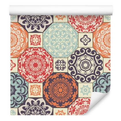 Tapeta Kolorowe Ornamenty W Stylu Retro