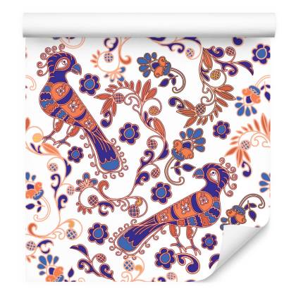 Tapeta Ptaki I Rośliny Ornamenty