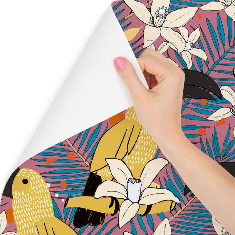 Tapeta – Tukany I Kwiaty