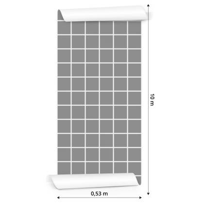 Tapeta Nowoczesna Minimalistyczna Szaro - Biała Krata