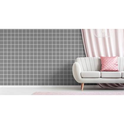Tapeta Nowoczesna Minimalistyczna Szaro - Biała Krata