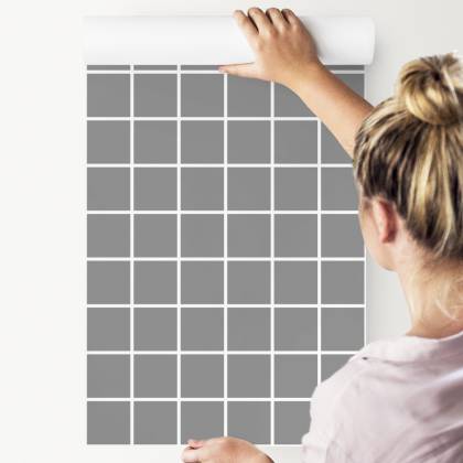 Tapeta Nowoczesna Minimalistyczna Szaro - Biała Krata