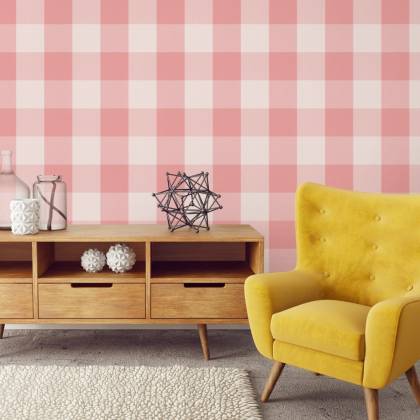 Tapeta Minimalistyczna Krata W Pastelowych Barwach