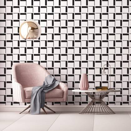 Tapeta 3D Geometryczna W Kratę Do Salonu, Biura