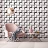Tapeta 3D Geometryczna W Kratę Do Salonu, Biura