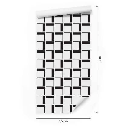 Tapeta 3D Geometryczna W Kratę Do Salonu, Biura