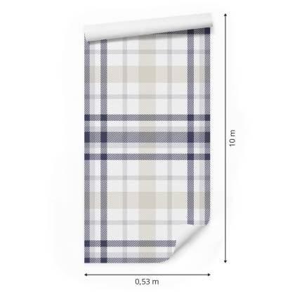 Tapeta Geometryczna W Kratę Do Sypialni Salonu
