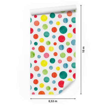 Tapeta Kolorowe Kropki Malowane Akwarelą