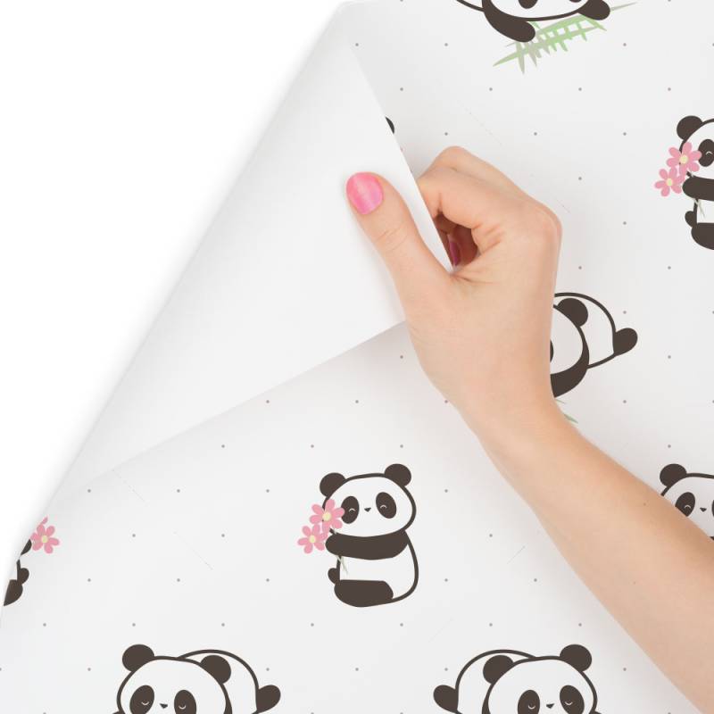 Tapeta Pandy Z Kwiatami