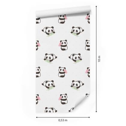 Tapeta Pandy Z Kwiatami