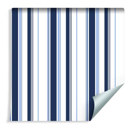 Tapeta Niebiesko - Białe Pionowe Paski