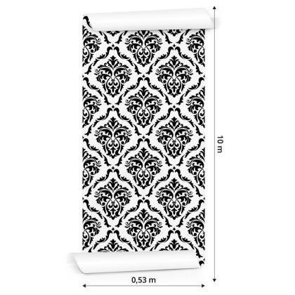 Tapeta Klasyczne Czarno-Białe Ornamenty