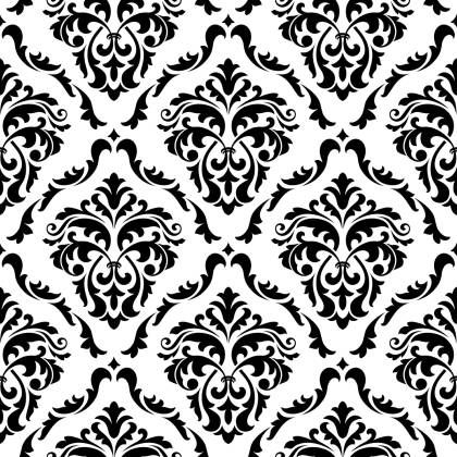 Tapeta Klasyczne Czarno-Białe Ornamenty