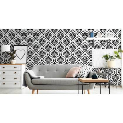Tapeta Klasyczne Czarno-Białe Ornamenty