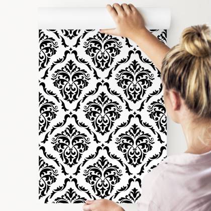 Tapeta Klasyczne Czarno-Białe Ornamenty