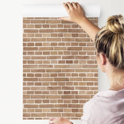 Tapeta Cegła Mur W Odcieniach Beżu