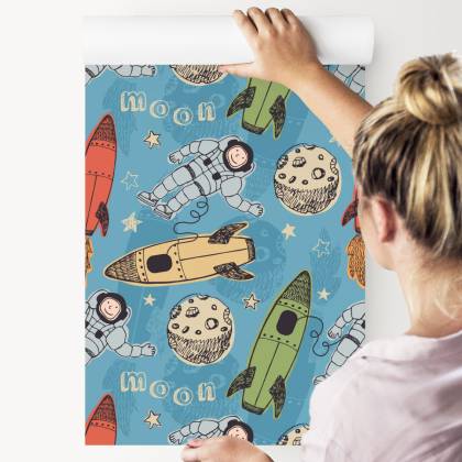 Tapeta Kosmonauci Wśród Planet