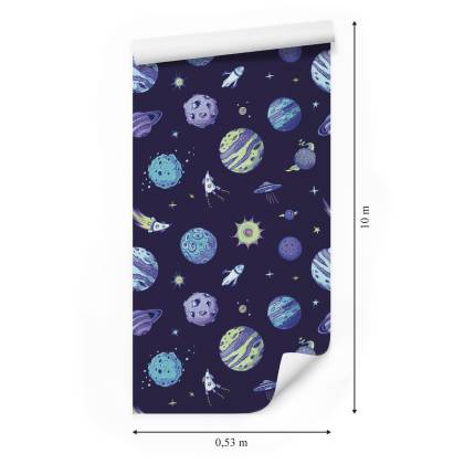 Tapeta Niebieski Kosmos I Planety