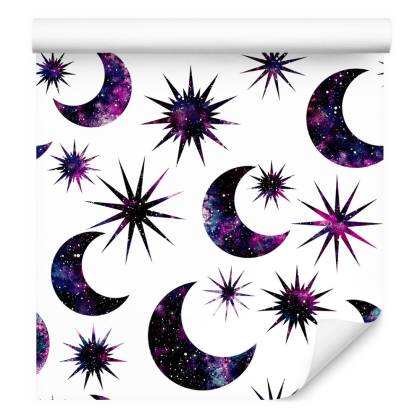 Tapeta Słońce Księżyc W Stylu Galaxy
