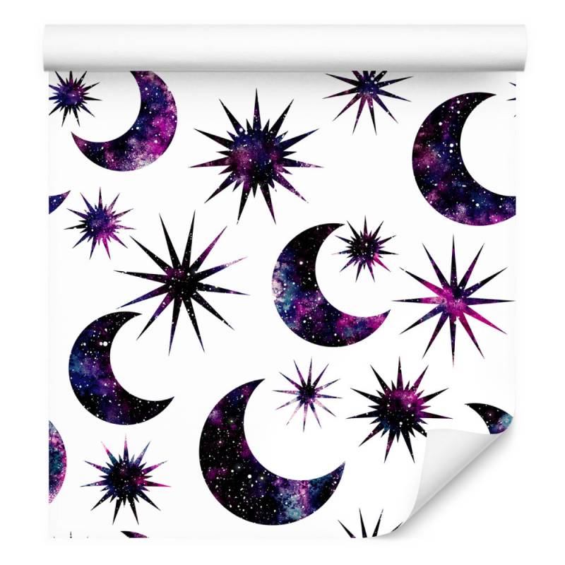 Tapeta Słońce Księżyc W Stylu Galaxy