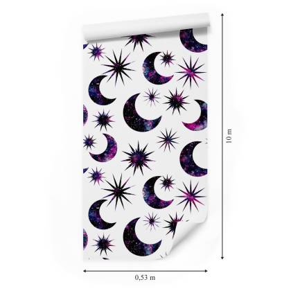 Tapeta Słońce Księżyc W Stylu Galaxy